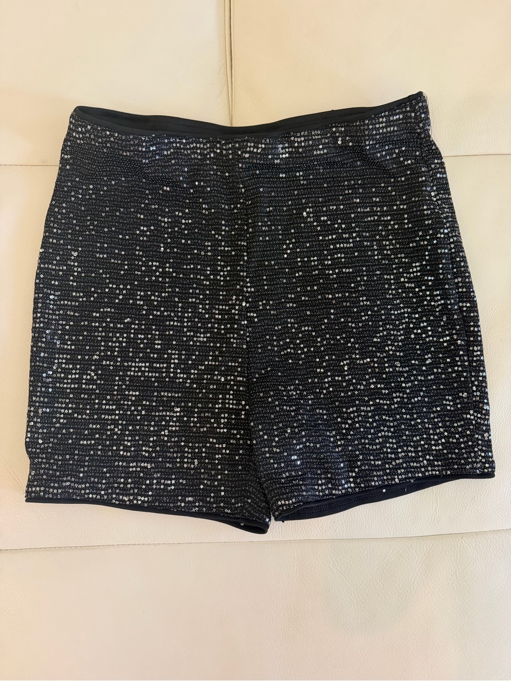 SHEIN Black Sequin High-Waist Women’s Shorts